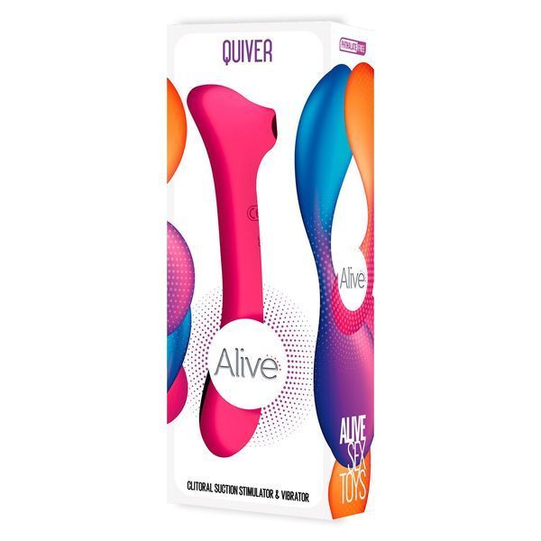 Вібратор та вакуумний кліторальний стимулятор 2-в-1 Alive Quiver Magenta Pink оновлена ​​модель SO6017 фото - купити в секс-шопі Чорний Кролик