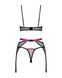 Комплект Obsessive Novenes 3-pcs set, XL/2XL, прозорий ліф на кісточках, стрінги, пояс SX0618 фото 5
