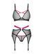 Комплект Obsessive Novenes 3-pcs set, XL/2XL, прозорий ліф на кісточках, стрінги, пояс SX0618 фото 4