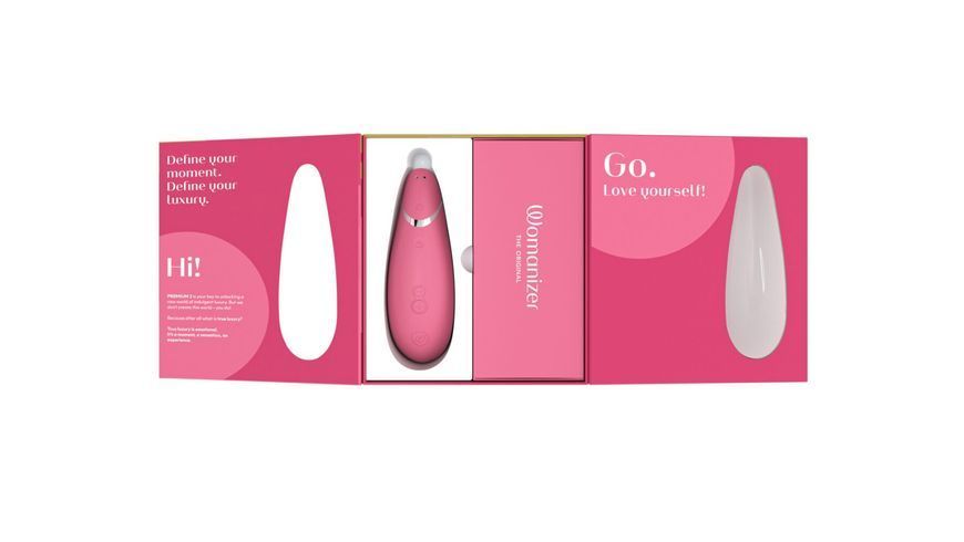 Вакуумний кліторальний стимулятор Womanizer Premium 2 - Raspberry, функції Autopilot та Smart Silenc SO8753 фото - купити в секс-шопі Чорний Кролик