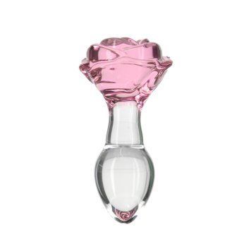 Скляна анальна пробка Pillow Talk Rosy Luxurious Glass Anal Plug, ⌀3,3 см, віброкуля в подарунок SO6834 фото - купити в секс-шопі Чорний Кролик