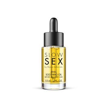 Заспокійлива олія для анального сексу Bijoux Indiscrets Slow Sex Anal Soothing Oil Before & After 15 мл SX3248 фото - купити в секс-шопі Чорний Кролик