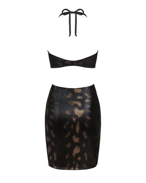 Сукня під зміїну шкіру Obsessive Vivianty dress M/L, чорна SO7314 фото - купити в секс-шопі Чорний Кролик