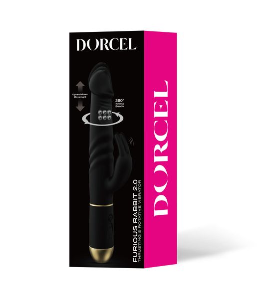 Вібратор Dorcel Furious Rabbit 2.0 зі зворотно-поступальними рухами головки, перезаряджуваний SO4876 фото - купити в секс-шопі Чорний Кролик