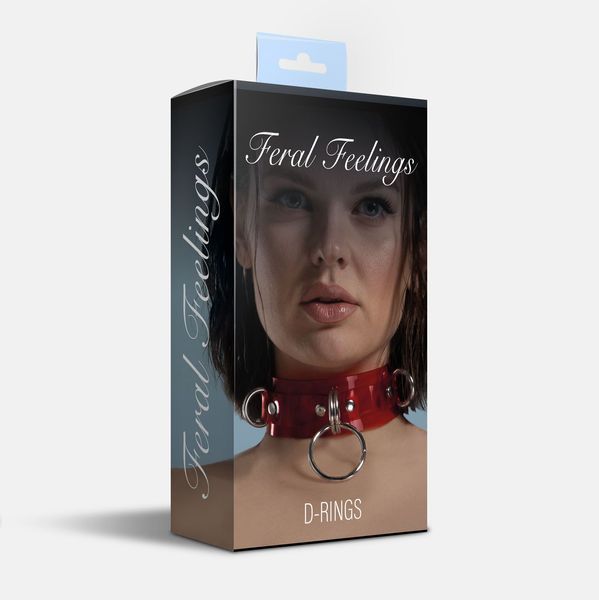 Нашийник для фіксації Feral Feelings - D-Rings Red Trasparent SO9284 фото - купити в секс-шопі Чорний Кролик