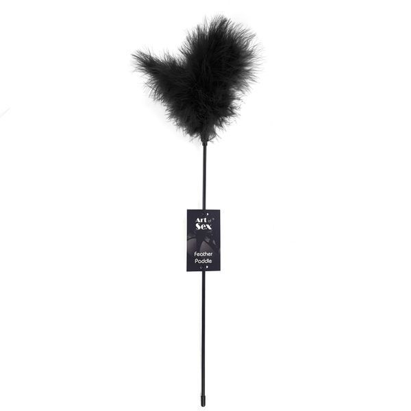 Лоскітка з пером індика Art of Sex &ndash; Feather Paddle, чорна SO6616 фото - купити в секс-шопі Чорний Кролик