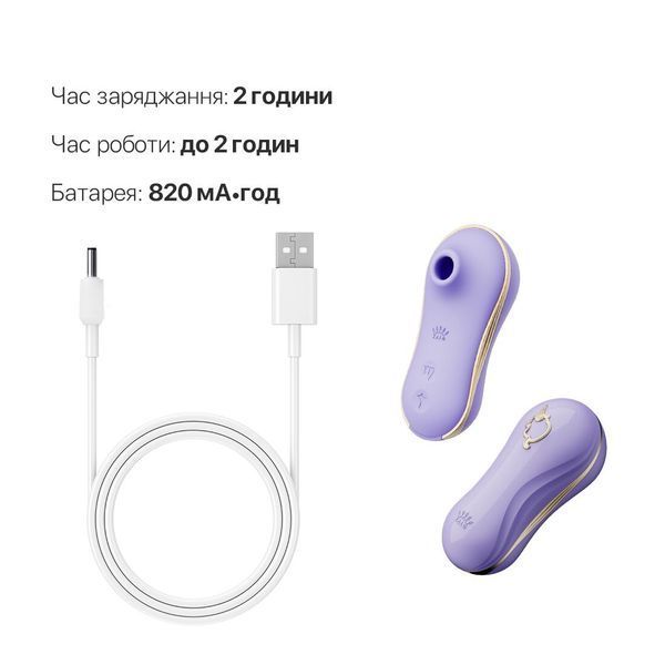 Набір 2в1 Zalo &mdash; UNICORN Violet, віброяйце + вакуумний стимулятор SO6685 фото - купити в секс-шопі Чорний Кролик