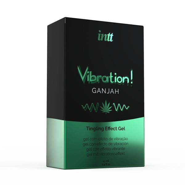 Рідкий вібратор Intt Vibration Ganjah (15 мл), густий гель, незвичайний смак, діє до 30 хвилин SO3347 фото - купити в секс-шопі Чорний Кролик