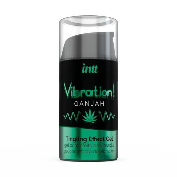 Рідкий вібратор Intt Vibration Ganjah (15 мл), густий гель, незвичайний смак, діє до 30 хвилин SO3347 фото - купити в секс-шопі Чорний Кролик