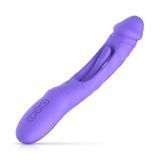 Вібратор точки G з вагінальним відростком Good Vibes Only &ndash; Flax Vibrating Dildo with G-Spot Stimulator SX3064 фото - купити в секс-шопі Чорний Кролик
