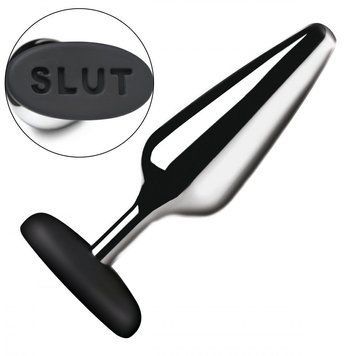 Анальна пробка Master Series Butt Slut Metal & Silicone Butt Plug - Silver SX2225 фото - купити в секс-шопі Чорний Кролик