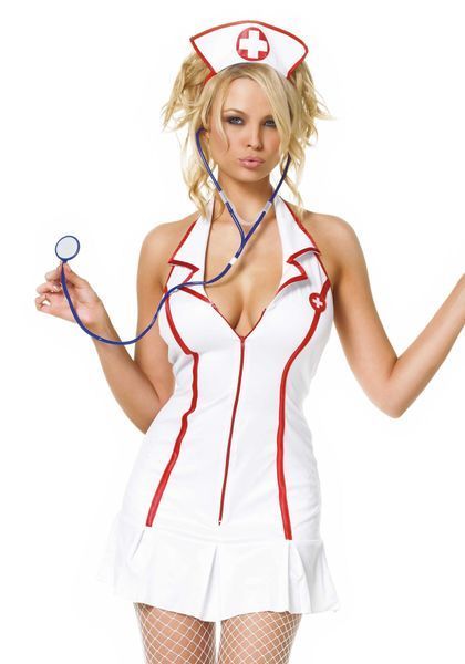 Еротичний костюм медсестри Leg Avenue Head Nurse M/L, сукня, аксесуар на голову, стетоскоп SO9108 фото - купити в секс-шопі Чорний Кролик