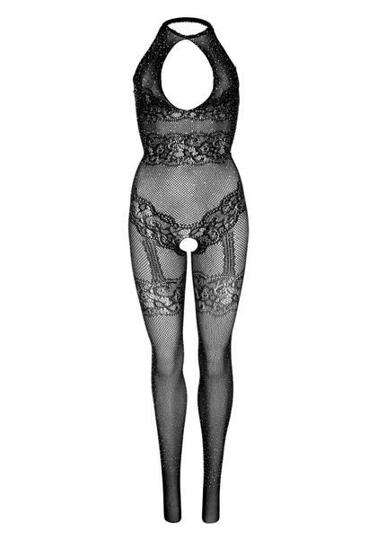Leg Avenue Rhinestone Lace and Net Bodystocking OS Black SO7889 фото - купити в секс-шопі Чорний Кролик