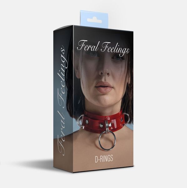 Нашийник для фіксації Feral Feelings - D-Rings Red SO9285 фото - купити в секс-шопі Чорний Кролик