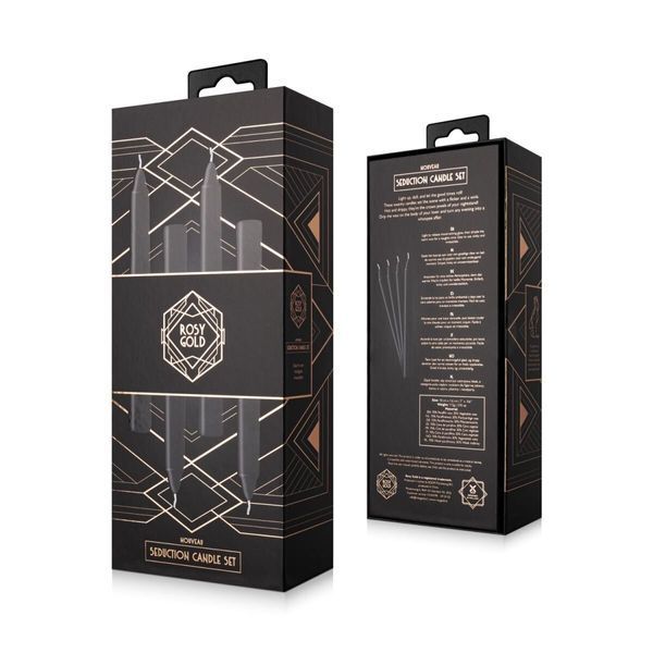 Набір свічок Rosy Gold - Seduction Candle Set - Black SX3907 фото - купити в секс-шопі Чорний Кролик