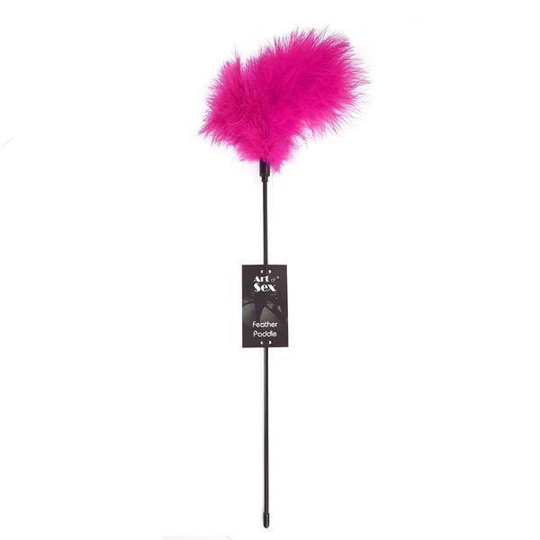 Лоскітка з пером індика Art of Sex &ndash; Feather Paddle, темно-рожева SO6617 фото - купити в секс-шопі Чорний Кролик