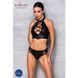 Комплект з еко-шкіри Passion NANCY BIKINI S/M, black, бра та трусики з імітацією шнурівки SO5368 фото 3