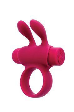 Ерекційне віброкільце S Pleasures Premium Rabbit Ring рожеве, зі знімною віброкулею та вушками SX1609 фото - купити в секс-шопі Чорний Кролик
