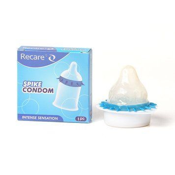 Насадка на член Recare Spike Condom Blue (презерватив з шипами) SX3350 фото - купити в секс-шопі Чорний Кролик