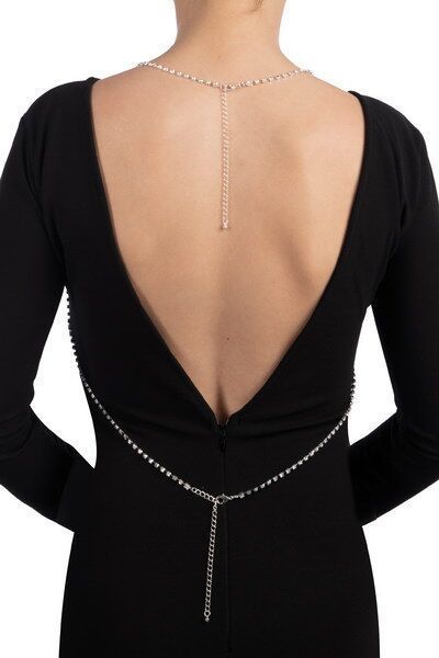 Сріблястий ланцюжок для бюста Bijoux Pour Toi &ndash; Elena Silver зі стразами SO5987 фото - купити в секс-шопі Чорний Кролик