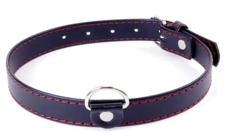 Нашийник зі штучної шкіри Fetish Boss Series - Collar Red Line, BS3300112 BS3300112 фото - купити в секс-шопі Чорний Кролик