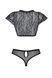 Комплект Passion LEAFA BIKINI black S/M, бюстгальтер-топ з рукавчиками, стрінги-шортики з вирізом SX0498 фото 4