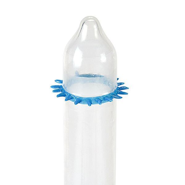 Насадка на член Recare Spike Condom Blue (презерватив з шипами) SX3350 фото - купити в секс-шопі Чорний Кролик