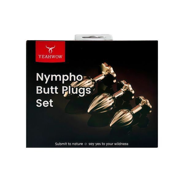 Набір анальних пробок LOCKINK YEAHWOW Nympho Butt Plug Set SX2840 фото - купити в секс-шопі Чорний Кролик