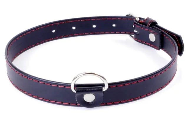 Нашийник зі штучної шкіри Fetish Boss Series - Collar Red Line, BS3300112 BS3300112 фото - купити в секс-шопі Чорний Кролик