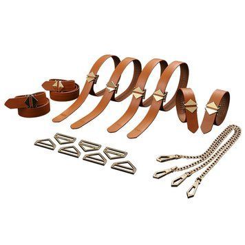 Набір для бондажу LOCKINK 8-Bondage-Straps Restraint Set, коричневий, 8 ременів з натуральної шкіри SX0834 фото - купити в секс-шопі Чорний Кролик