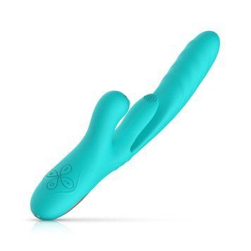 Вібратор-кролик із вагінальним відростком Good Vibes Only &ndash; Lisa Thrusting Rabbit Vibrator with G-Spot Stimulator SX3066 фото - купити в секс-шопі Чорний Кролик