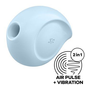Вакуумний кліторальний стимулятор із вібрацією Satisfyer Sugar Rush Blue SO6072 фото - купити в секс-шопі Чорний Кролик
