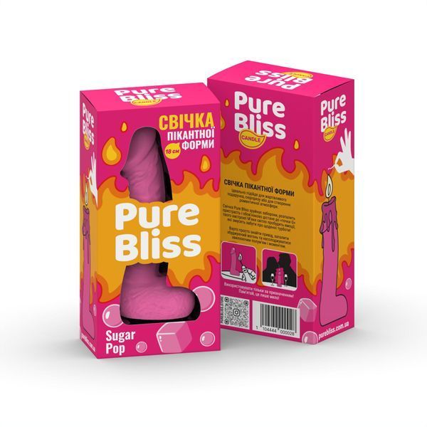Ароматна свічка пікантної форми Pure Bliss Pink Sugar Pop (Жуйка) 18 см SX3038 фото - купити в секс-шопі Чорний Кролик