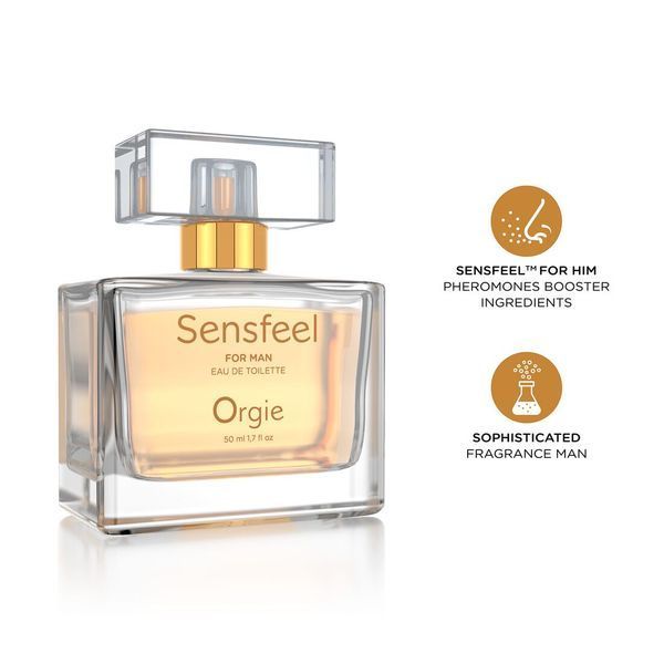 Чоловічі парфуми з феромонами Orgie &ndash; Sensfeel for Man (50 мл), цитрусово-деревний аромат SX1539 фото - купити в секс-шопі Чорний Кролик