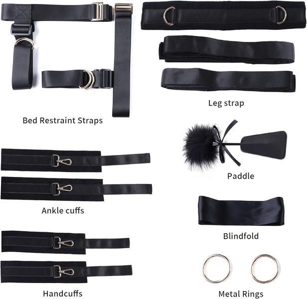 БДСМ-набір LOCKINK YEAHWOW Bed Restraint set SX2844 фото - купити в секс-шопі Чорний Кролик