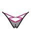 Трусики-стрінги Obsessive Novenes crotchless thong, XS/S, сітка, стрепи, прикраса зі стразами SX0622 фото 3