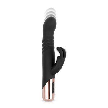 Вібратор-кролик Rosy Gold - Rabbit Vibrator with thrusting function - Black SX3069 фото - купити в секс-шопі Чорний Кролик