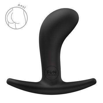 Анальна пробка Fun Factory BOOTIE S Black, діаметр 2,8 см, тонкий обмежувач SX3664 фото - купити в секс-шопі Чорний Кролик