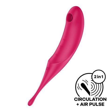 Вібратор для клітора з вакуумною стимуляцією Satisfyer Twirling Pro Red SO7802 фото - купити в секс-шопі Чорний Кролик