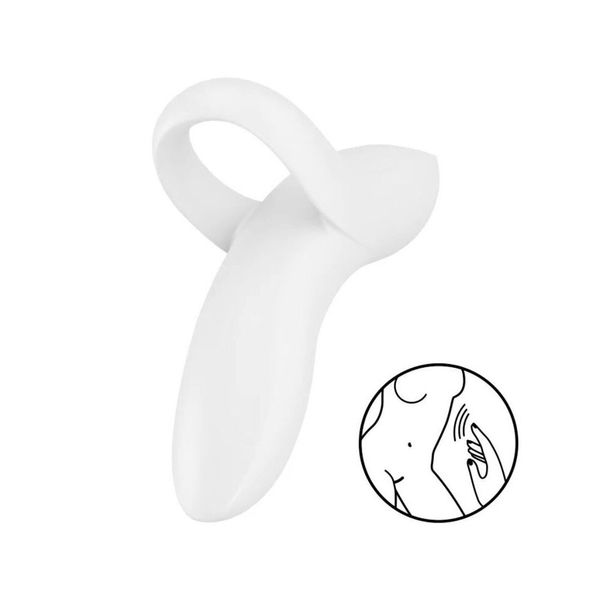 Вібратор на палець Satisfyer Bold Lover White, гнучкий SO6721 фото - купити в секс-шопі Чорний Кролик