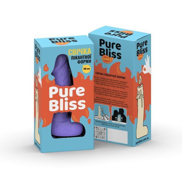 Свічка у вигляді члена Pure Bliss BIG Violet 18 см SX1655 фото - купити в секс-шопі Чорний Кролик