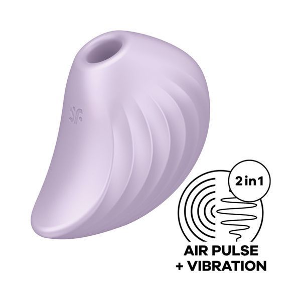 Вакуумний кліторальний стимулятор із вібрацією Satisfyer Pearl Diver Violet SO6078 фото - купити в секс-шопі Чорний Кролик