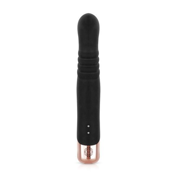 Вібратор-кролик Rosy Gold - Rabbit Vibrator with thrusting function - Black SX3069 фото - купити в секс-шопі Чорний Кролик