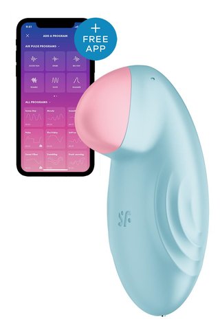 Смарт-вібратор для клітора Satisfyer Tropical Tip Light Blue SO7142 фото - купити в секс-шопі Чорний Кролик