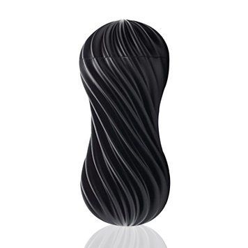 Мастурбатор Tenga Flex Rocky Black зі змінною інтенсивністю, можна скручувати SO1646 фото - купити в секс-шопі Чорний Кролик
