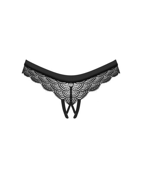 Трусики з доступом Obsessive Chemeris crotchless panties XS/S SO9764 фото - купити в секс-шопі Чорний Кролик