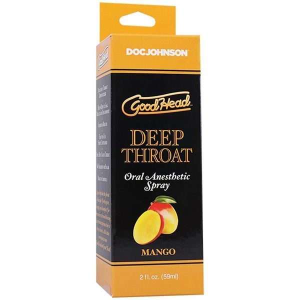 Спрей для мінету Doc Johnson GoodHead DeepThroat Spray - Mango 59 мл для глибокого мінету SX3465 фото - купити в секс-шопі Чорний Кролик