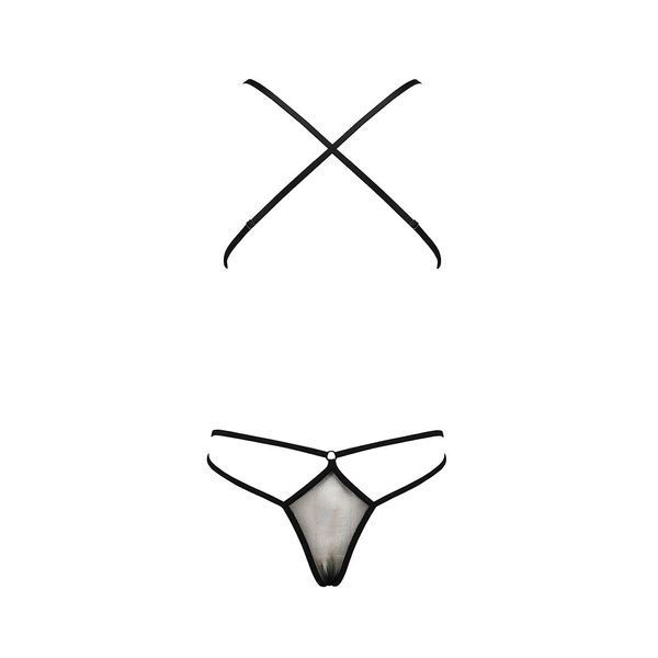 Боді монокіні з декольте Passion ERZA BODY L/XL, black PS26001 фото - купити в секс-шопі Чорний Кролик
