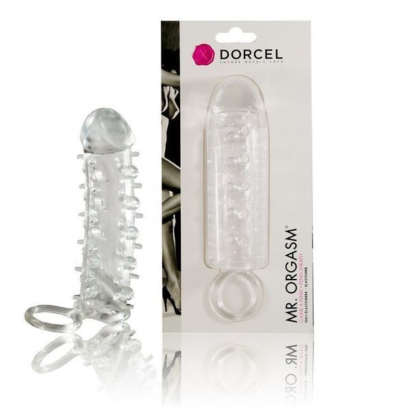 Насадка на член Dorcel Mr. Orgasm з кільцем для мошонки, ультрастімулюючий рельєф MD0609 фото - купити в секс-шопі Чорний Кролик