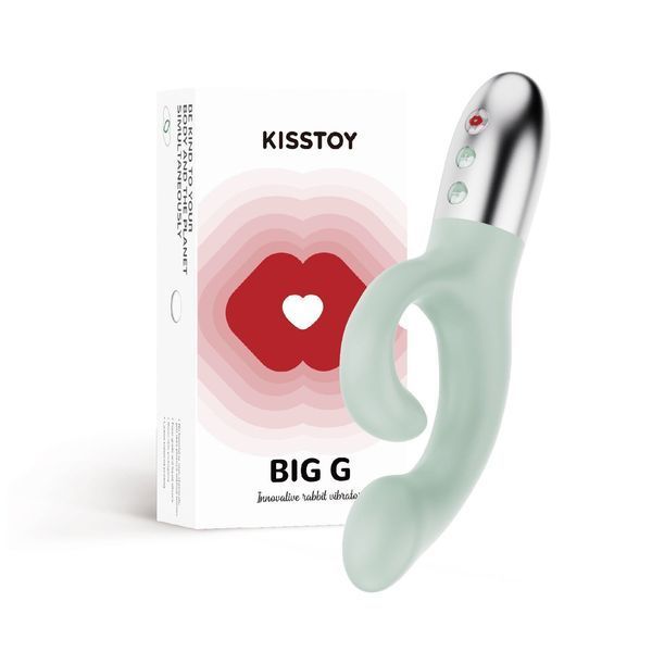 Вібратор-кролик для точки G KISTOY Big G Blue, вигнутий відросток, автоматичний підігрів SO9991 фото - купити в секс-шопі Чорний Кролик